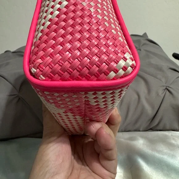 Kate Spade Pink and White Woven Tote - Picture 7 of 7